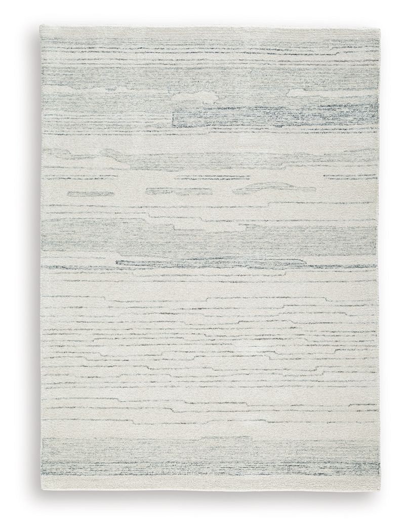Genemost Hand-Tufted Rug — Ivory & Coastal Blue