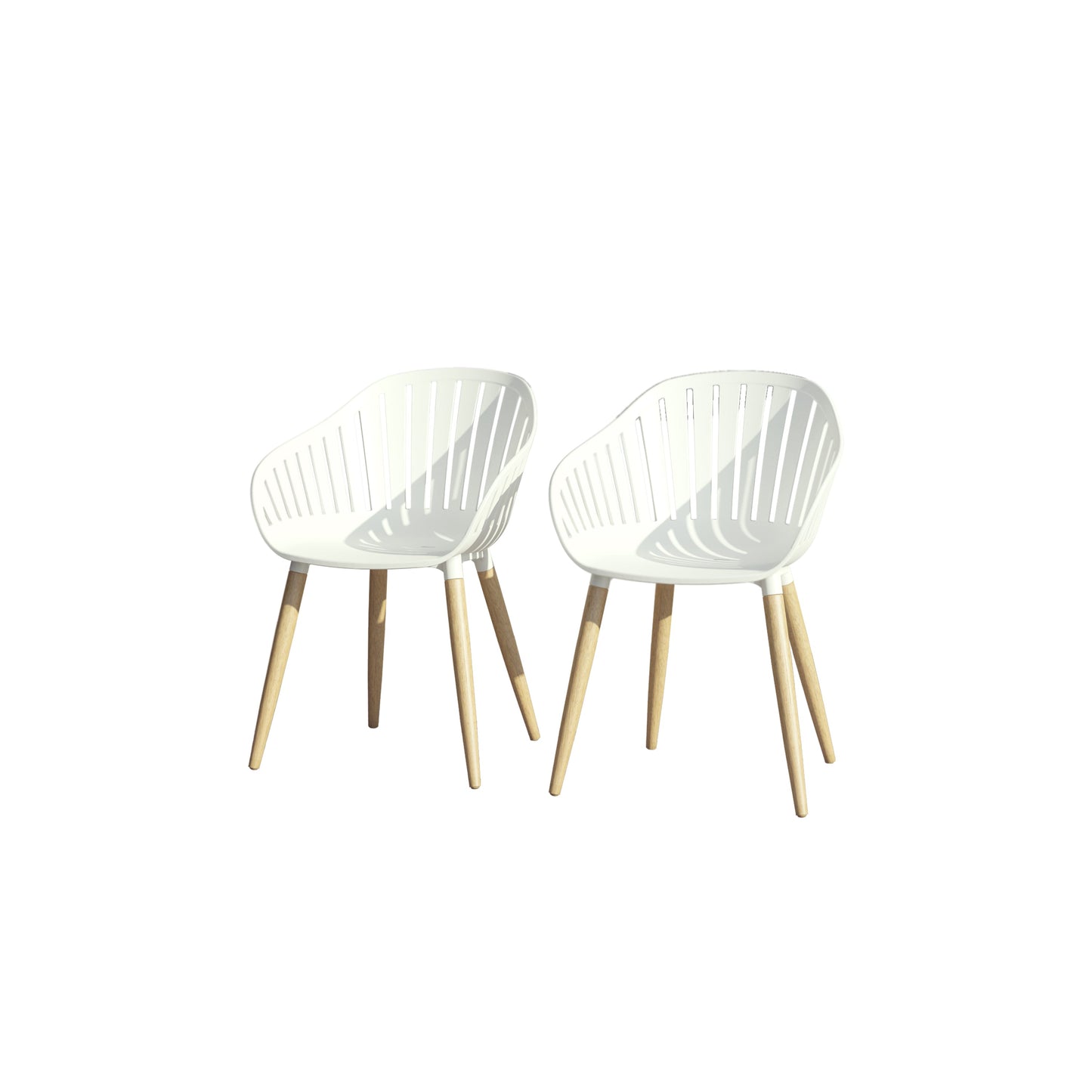 ** Leyland Table and Nassau White Armchairs Dining Set