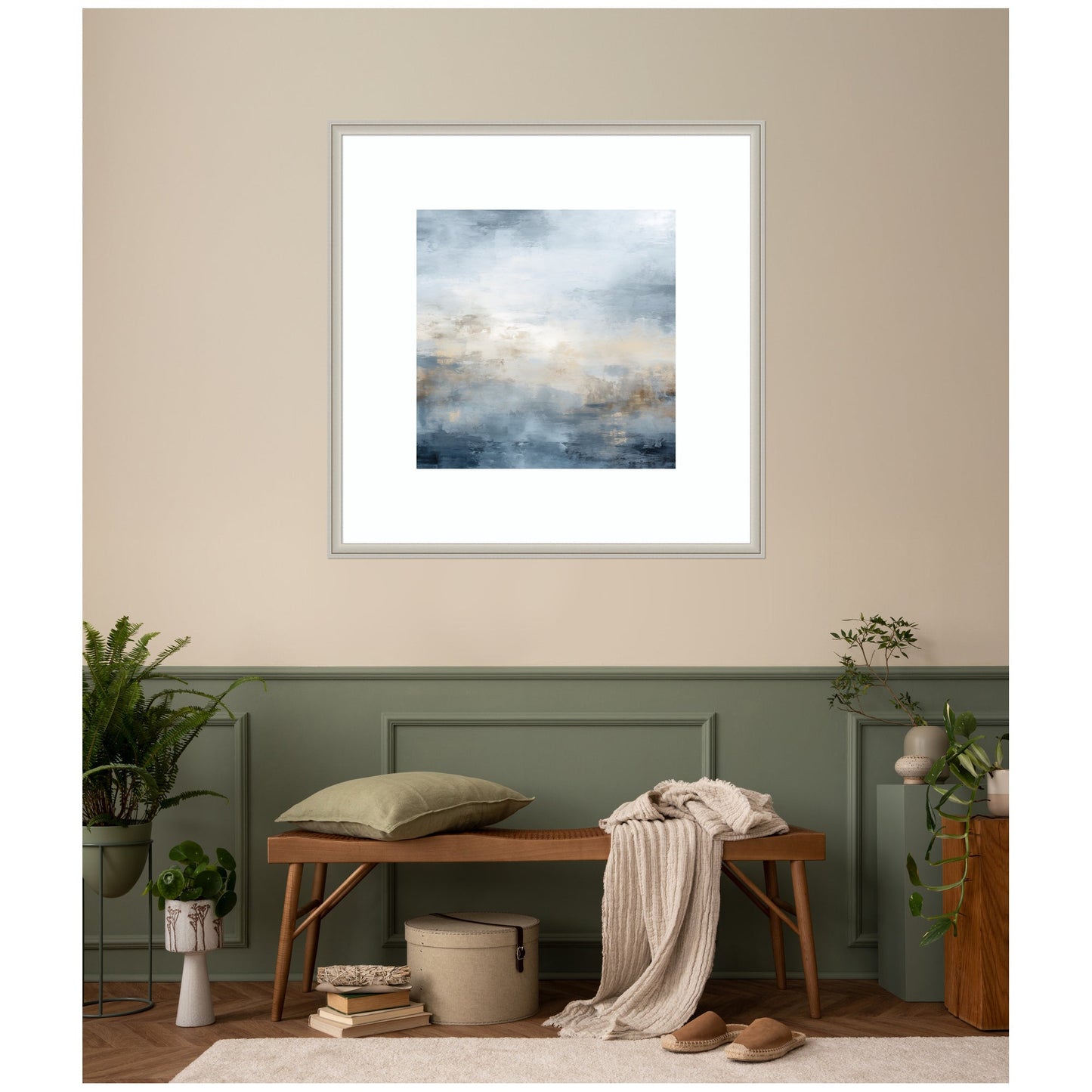 Tonal Abstract Oceanic Nautical Serenity Blue by The Creative Bunch Studio Framed Wall Art Print
