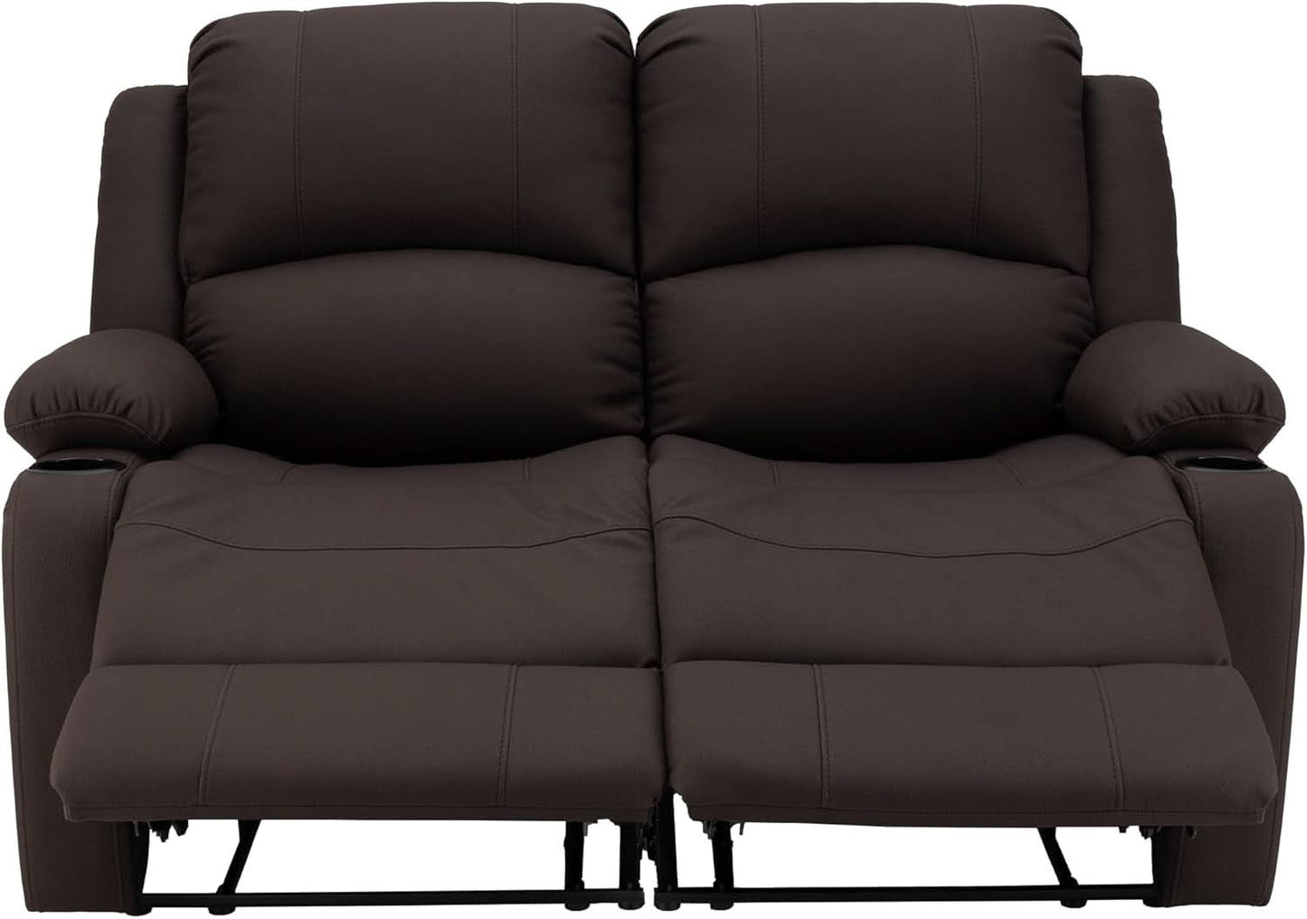 58 Inch Double Wall Hugger Theater Recliner Sofa, Chocolate