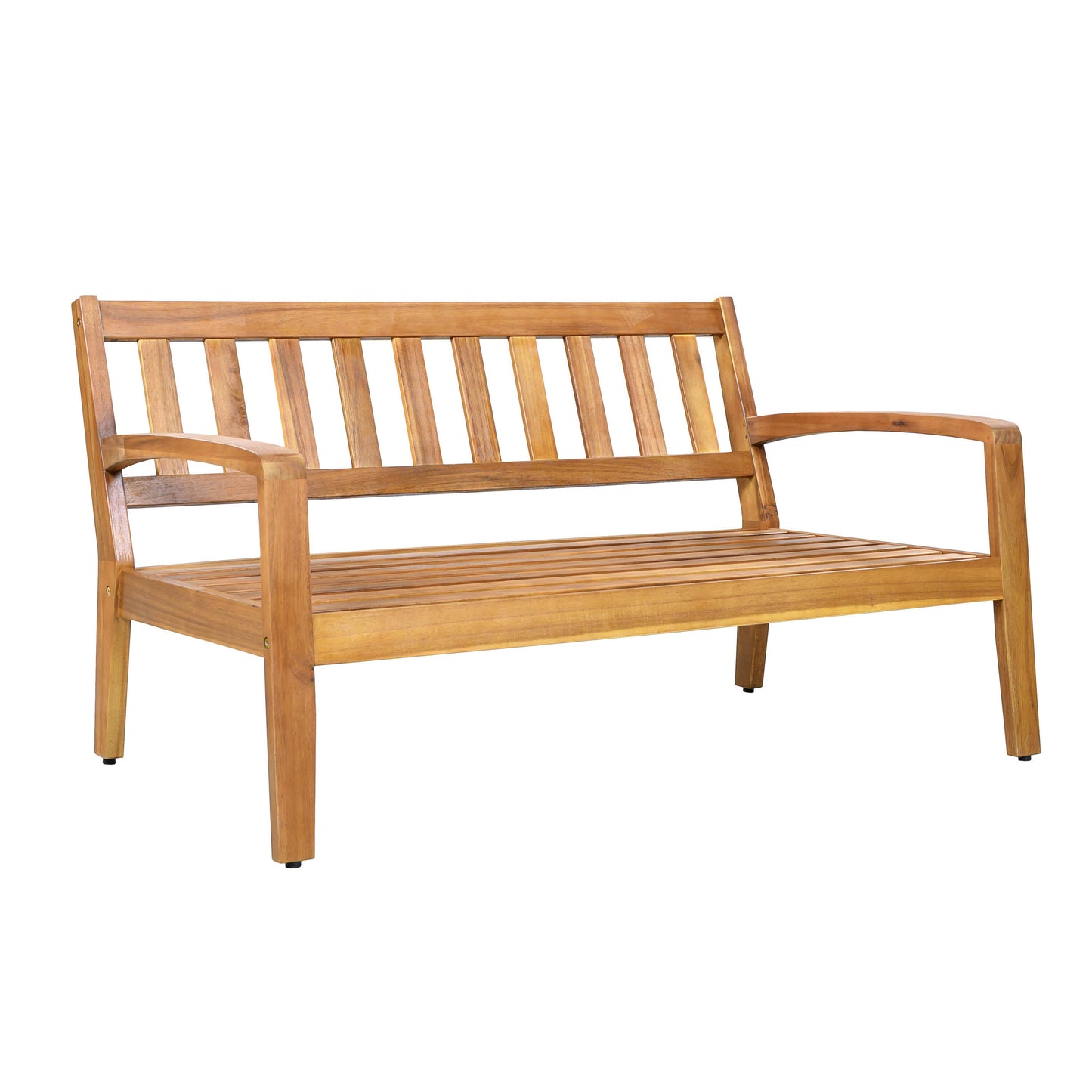 Outdoor Patio Set Modern Teak Acacia Wood with Beige Cushions