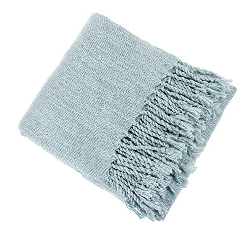 The Seabrook Chambray Woven Fringe Throw Blanket