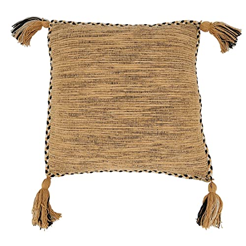 Braided Border Cotton Tassel Pillow