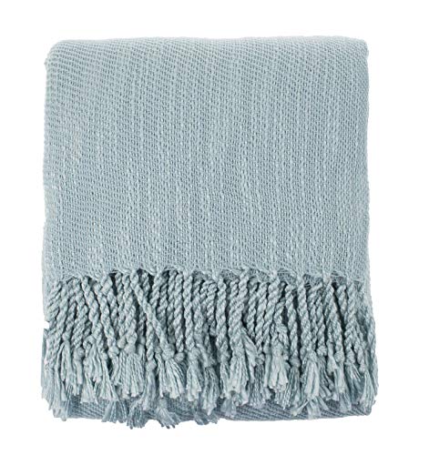 The Seabrook Chambray Woven Fringe Throw Blanket