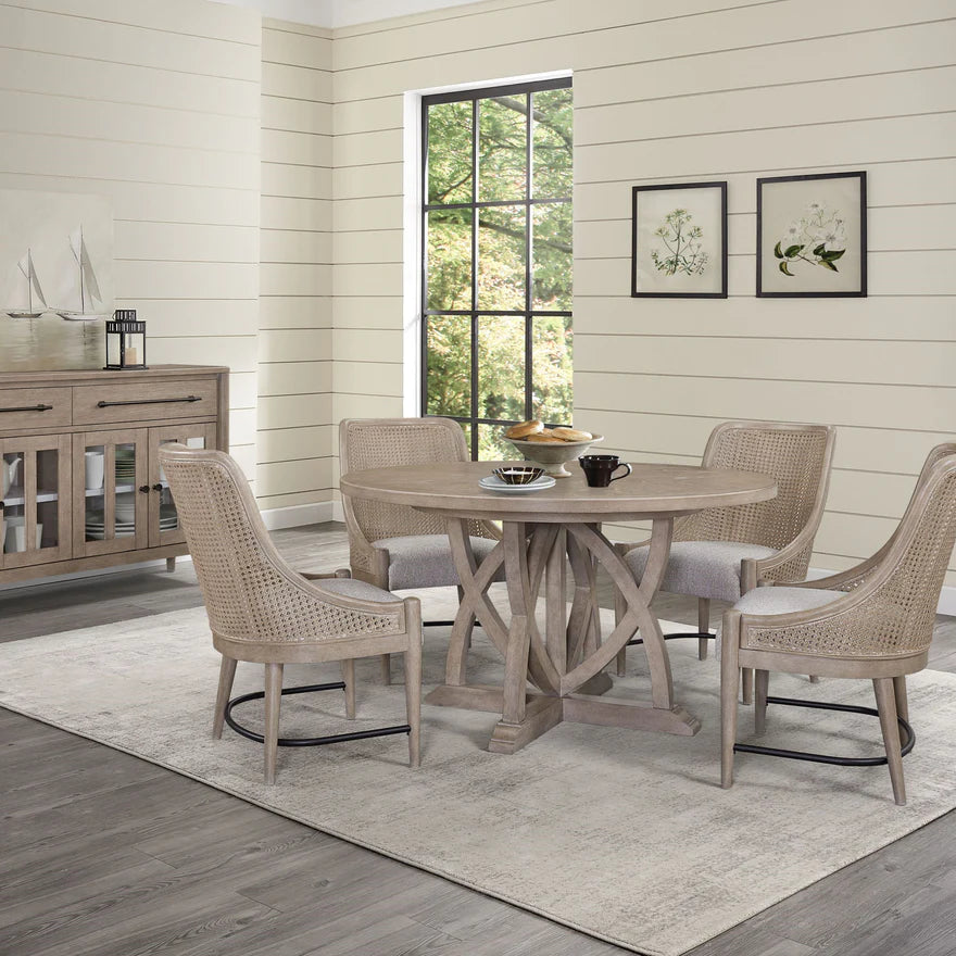 The Ashbourne Sand Cane Back Host Dining Chairs (Set of 2)