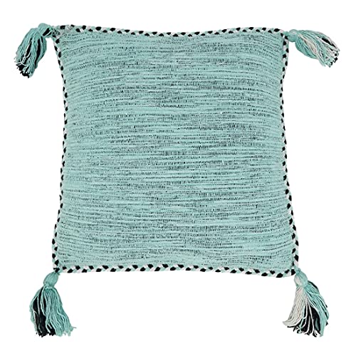 Braided Border Cotton Tassel Pillow