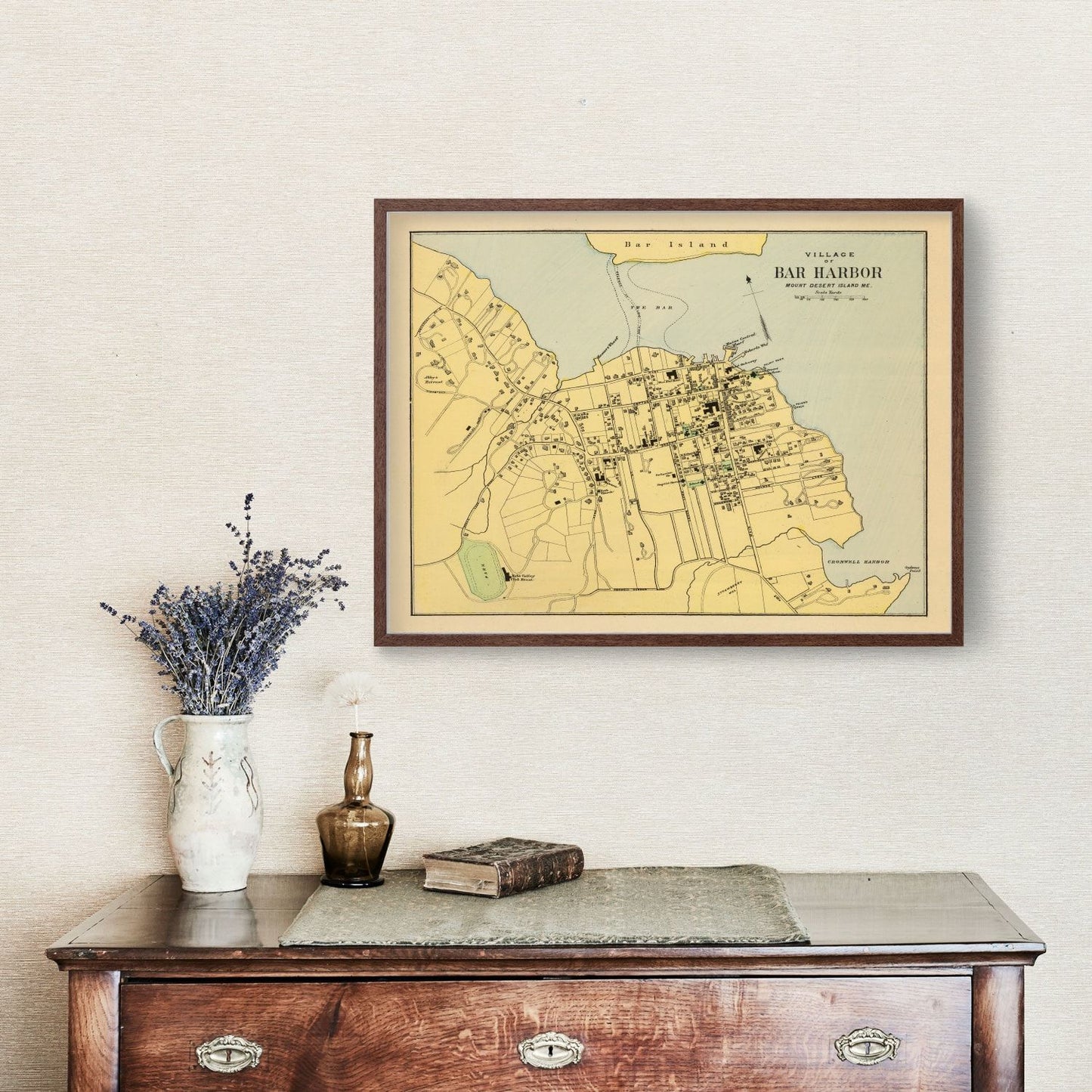 Vintage Map of Bar Harbor, Maine 1894