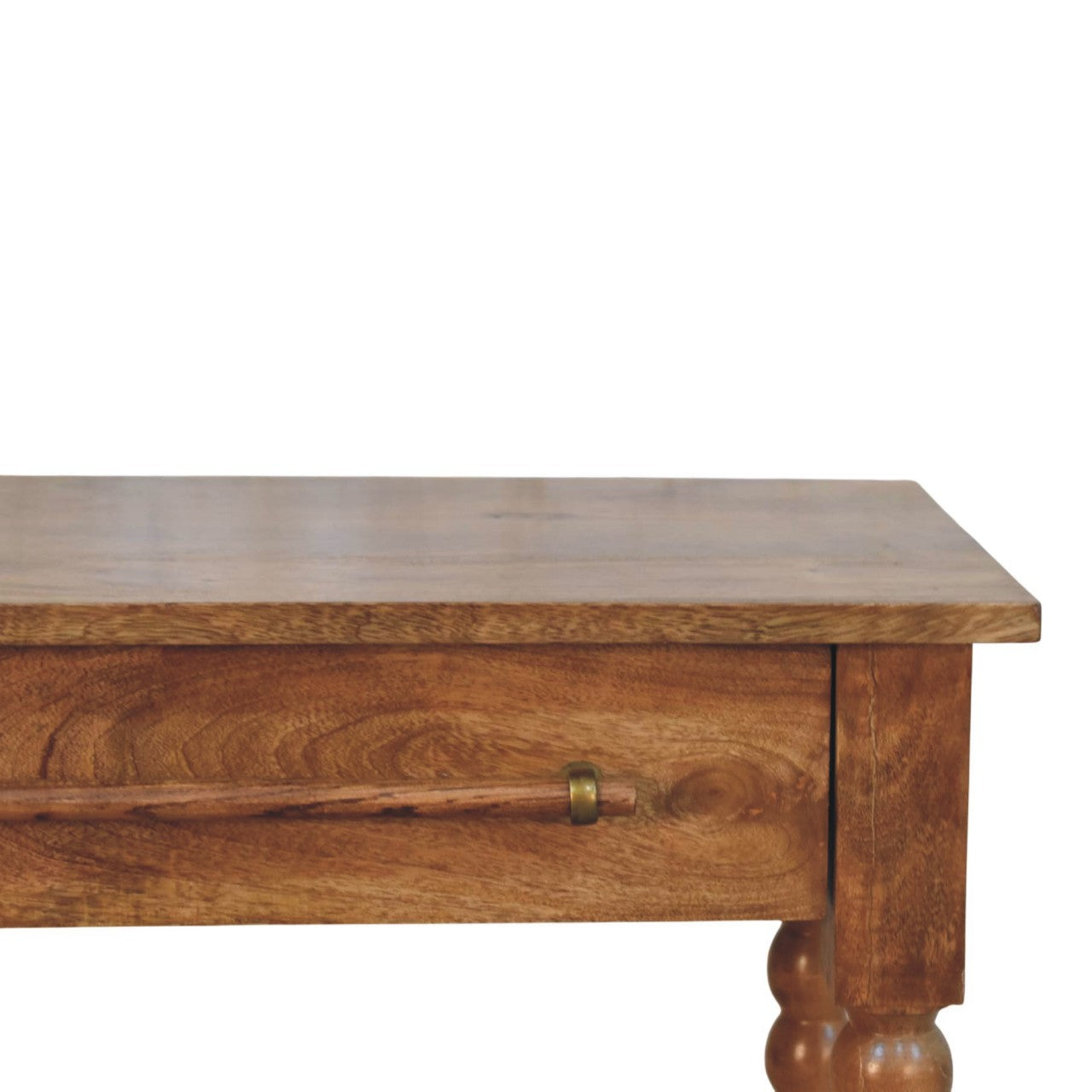Sporting Estate Spindle & Woven Console Table — Chestnut