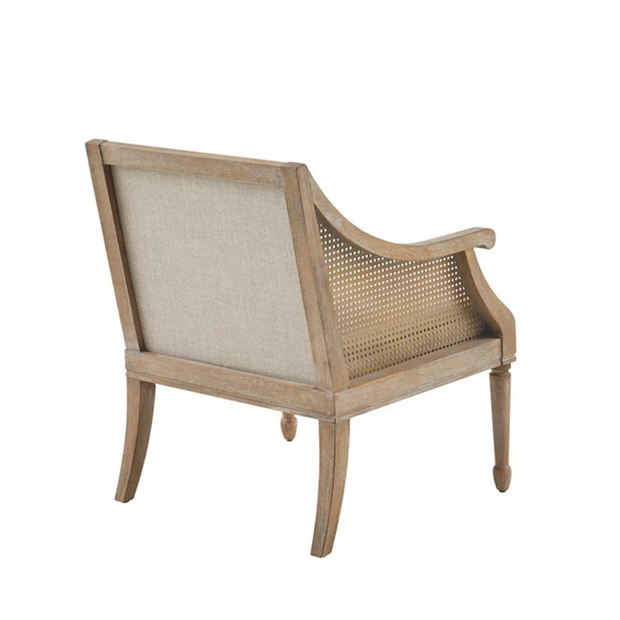 The Ashbourne Cane Accent Armchair with Upholstered Cushion
