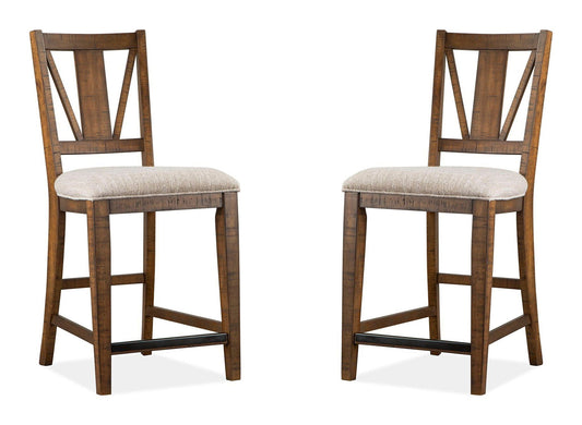 Bay Creek - Counter Chair With Upholstered Seat (Set of 2) - Toasted Nutmeg