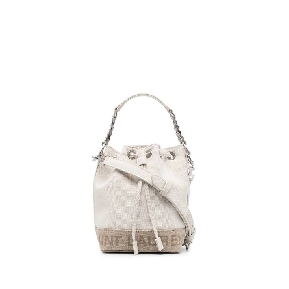 Saint Laurent Jacquard Logo Bucket Bag – Chalk Neutral
