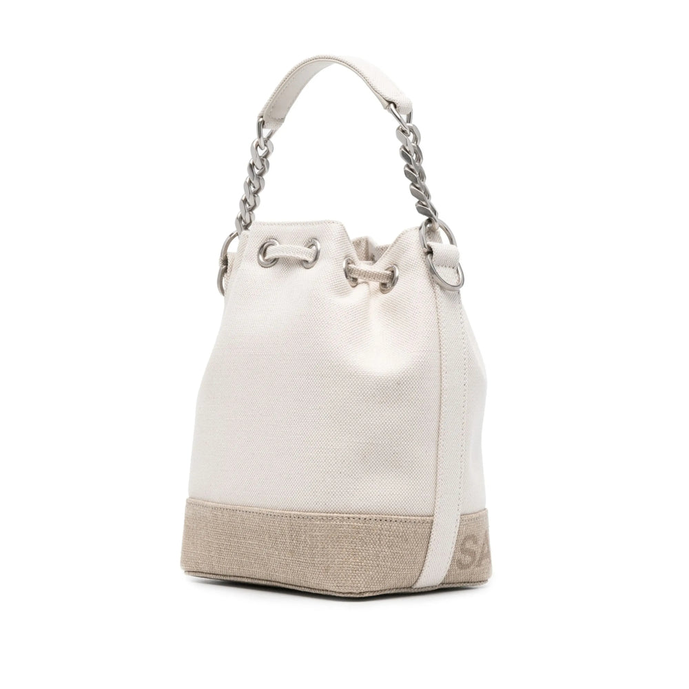 Saint Laurent Jacquard Logo Bucket Bag – Chalk Neutral