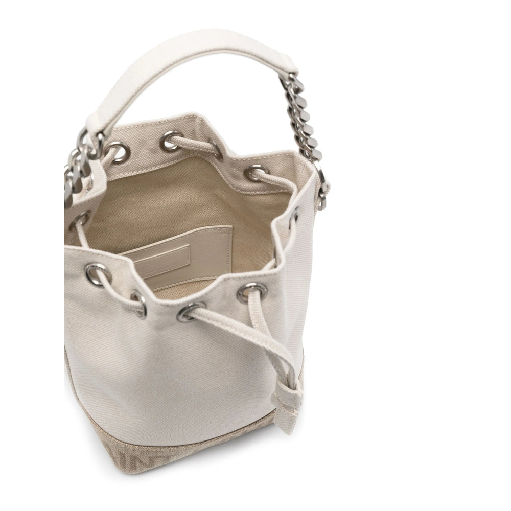 Saint Laurent Jacquard Logo Bucket Bag – Chalk Neutral