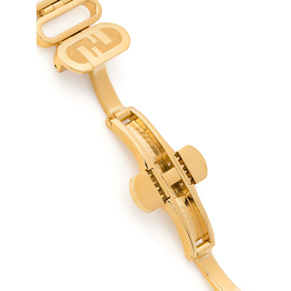 Fendi Diamond Oval Automatic Watch – Gold & White