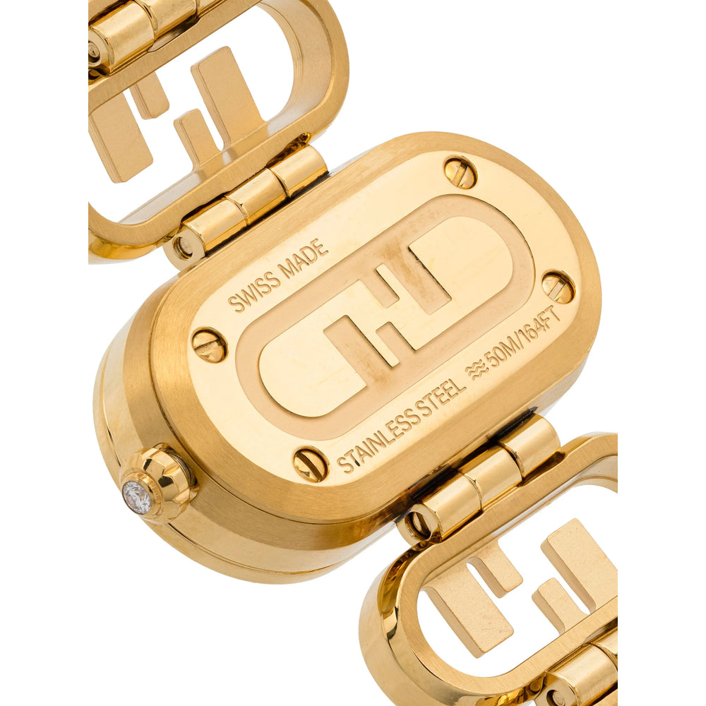 Fendi Diamond Oval Automatic Watch – Gold & White