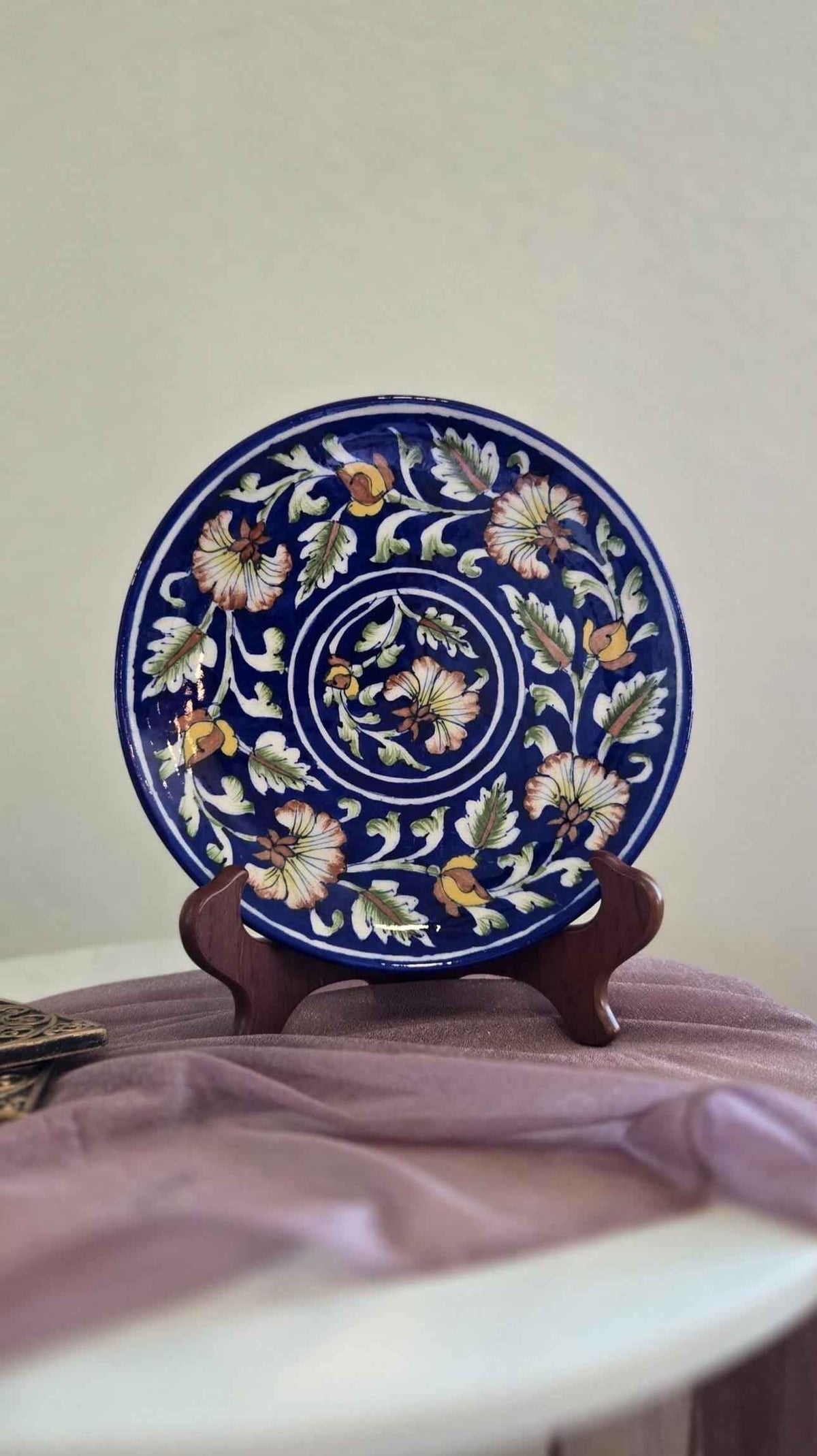 Ciel Wall Decor Plate — Handcrafted Blue Pottery