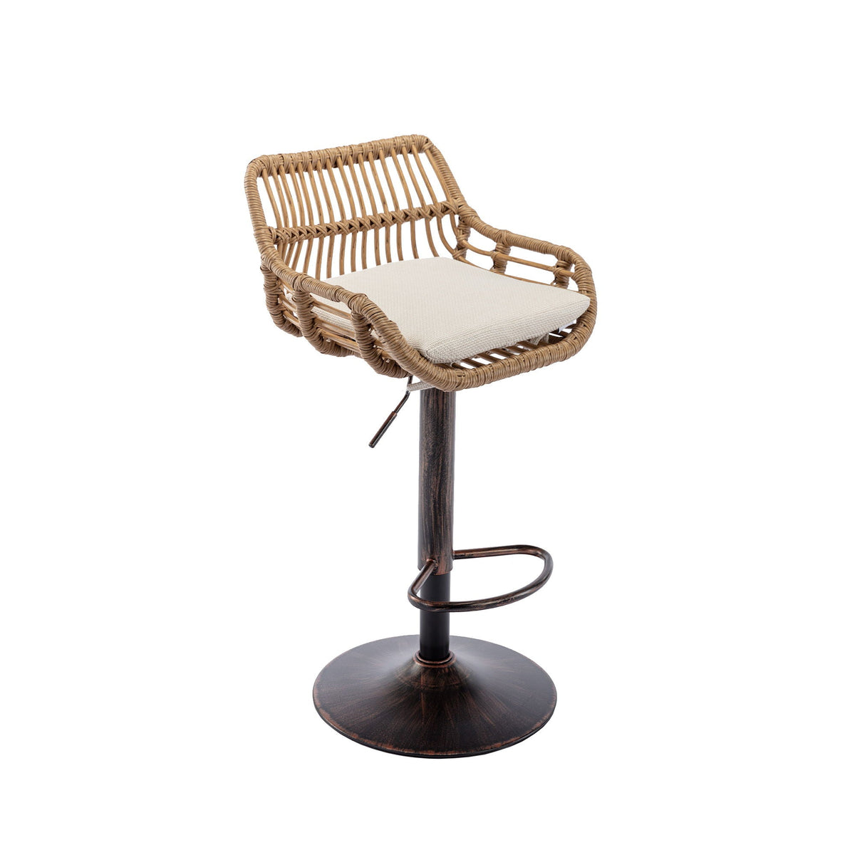The Harbor Bar Adjustable Linen Swivel Stools — Set of 2