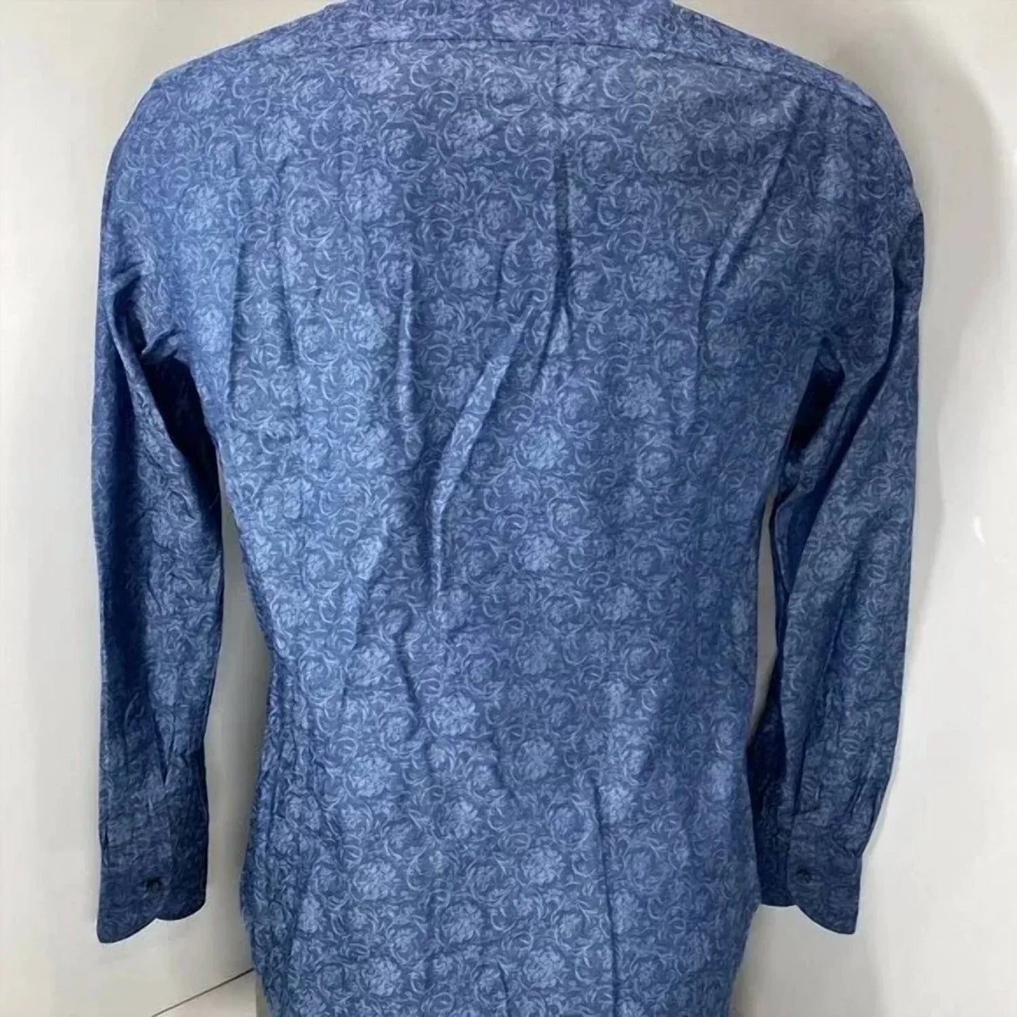 Men's Jacquard Floral Cotton Button-up Shirt