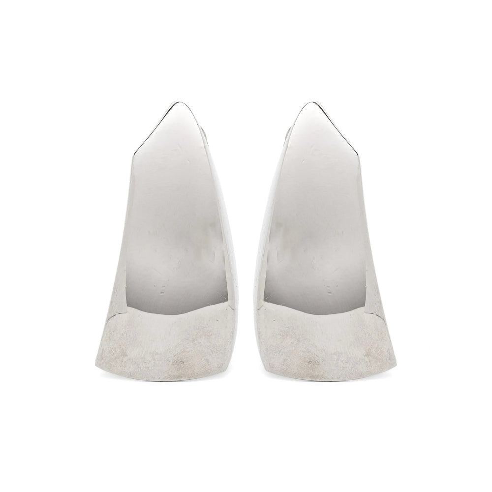 Saint Laurent Sculpted Drop Earrings – Palladium Silver