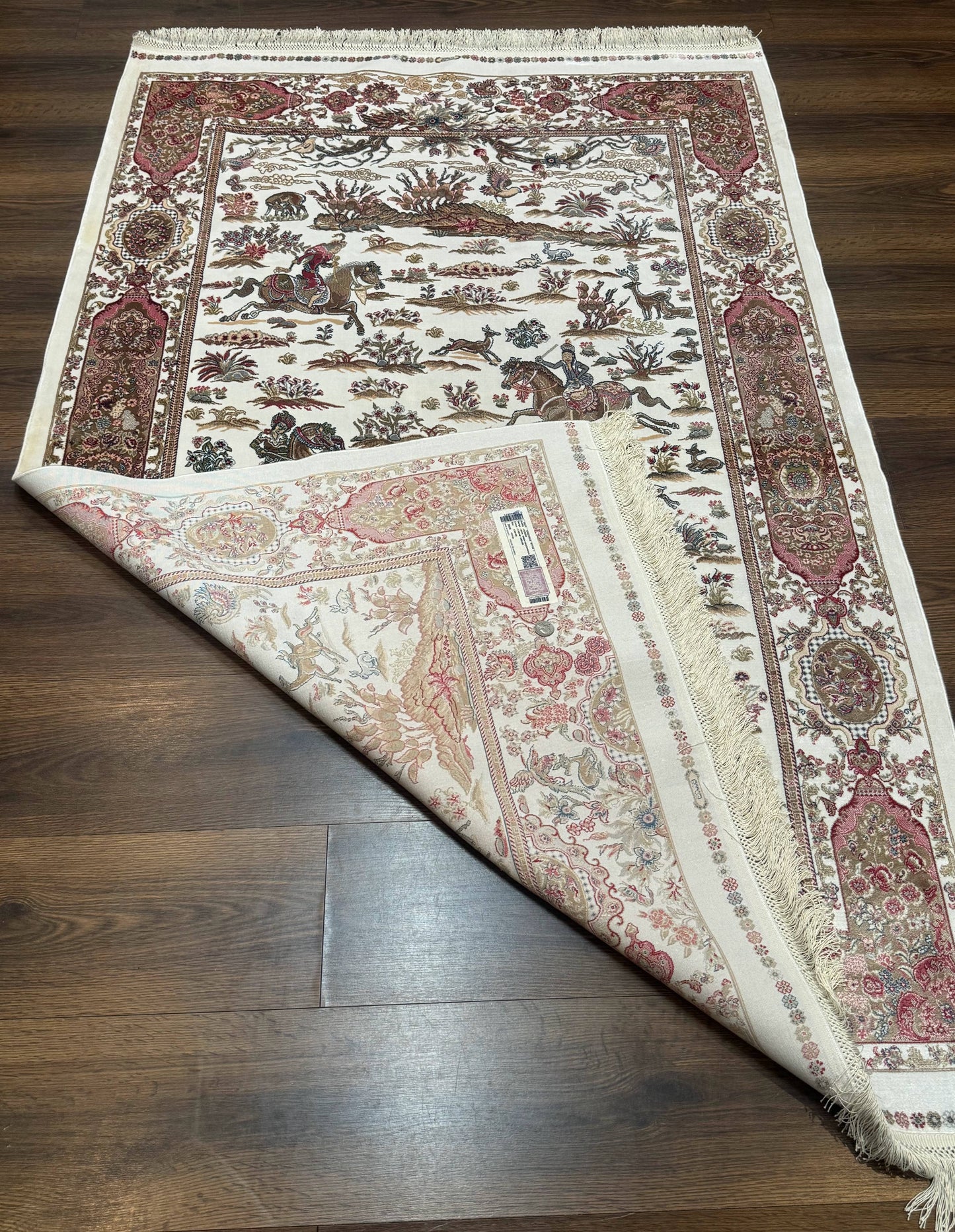 The Sporting Estate Ivory Hunting Scene Rug — 4' × 6'