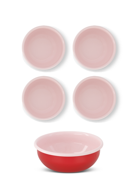 S/4 Enamel Cereal Bowl  - Two Tone