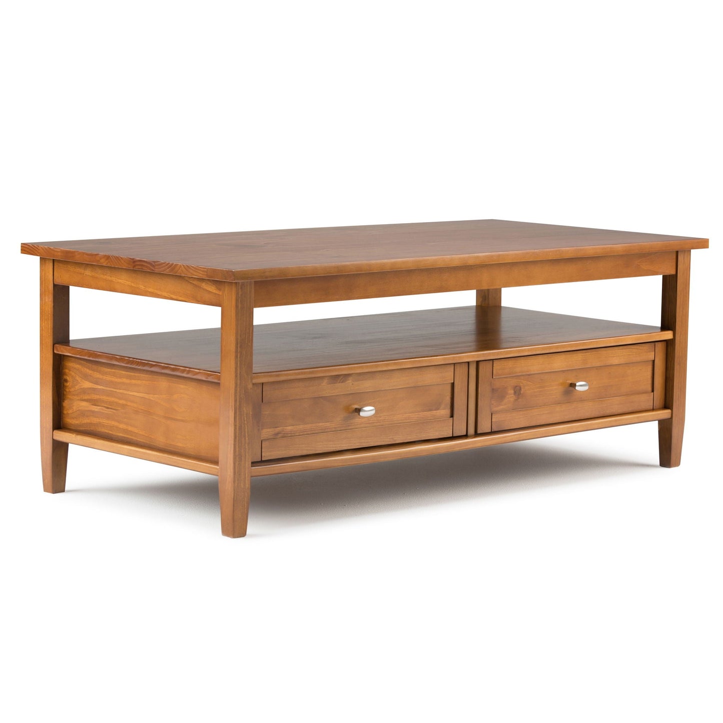 Ashcombe Shaker Coffee Table with Dual Drawers & Open Storage Shelf