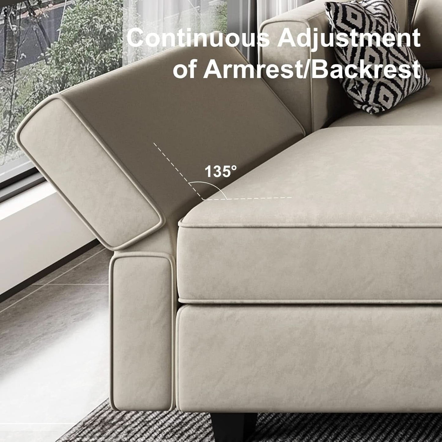 Oversized U Shaped Sectional Sofa With Hidden Storage