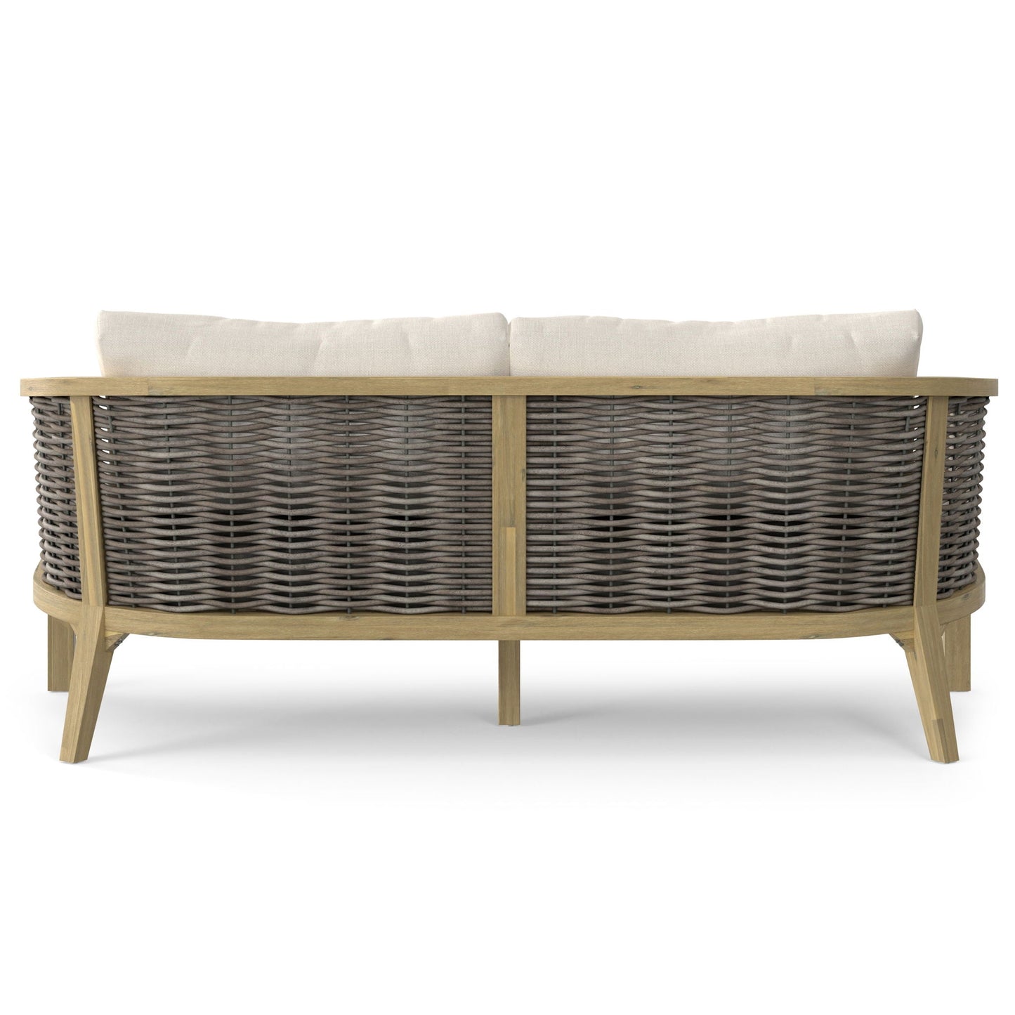 Ashcroft Outdoor Woven Acacia Sofa | Garden Pavilion Collection | Bay & Bridle