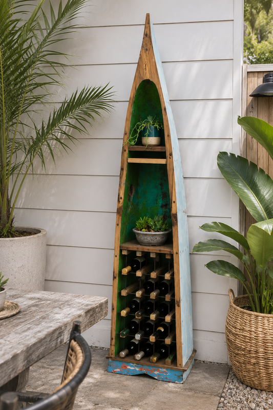 The Bali Reclaimed Fishing Canoe Shelf — One of a Kind