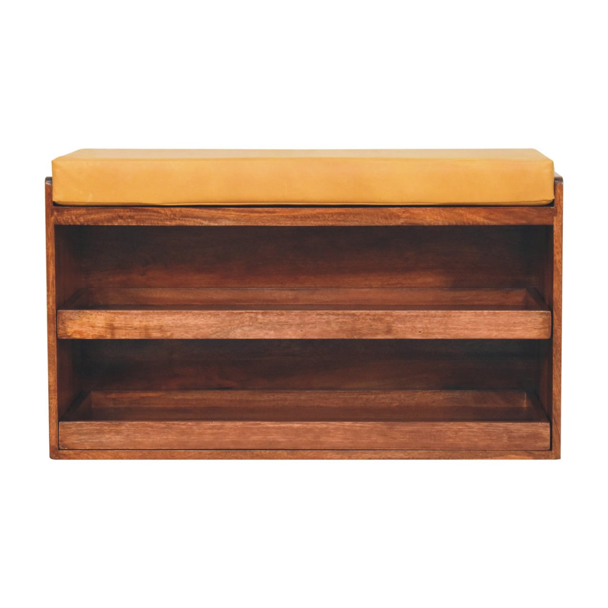 The Bridlewood Buffalo Leather Storage Bench — Tan