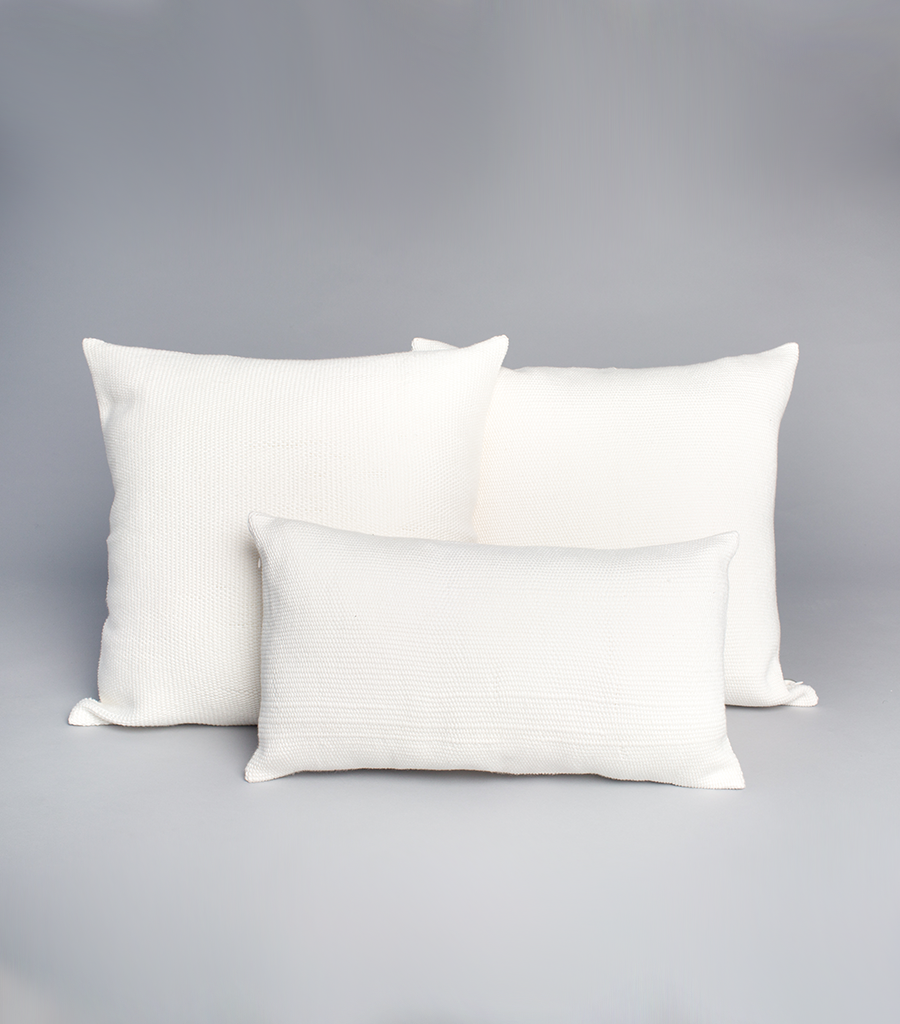 Solid Lumbar Pillow in Ivory Cotton