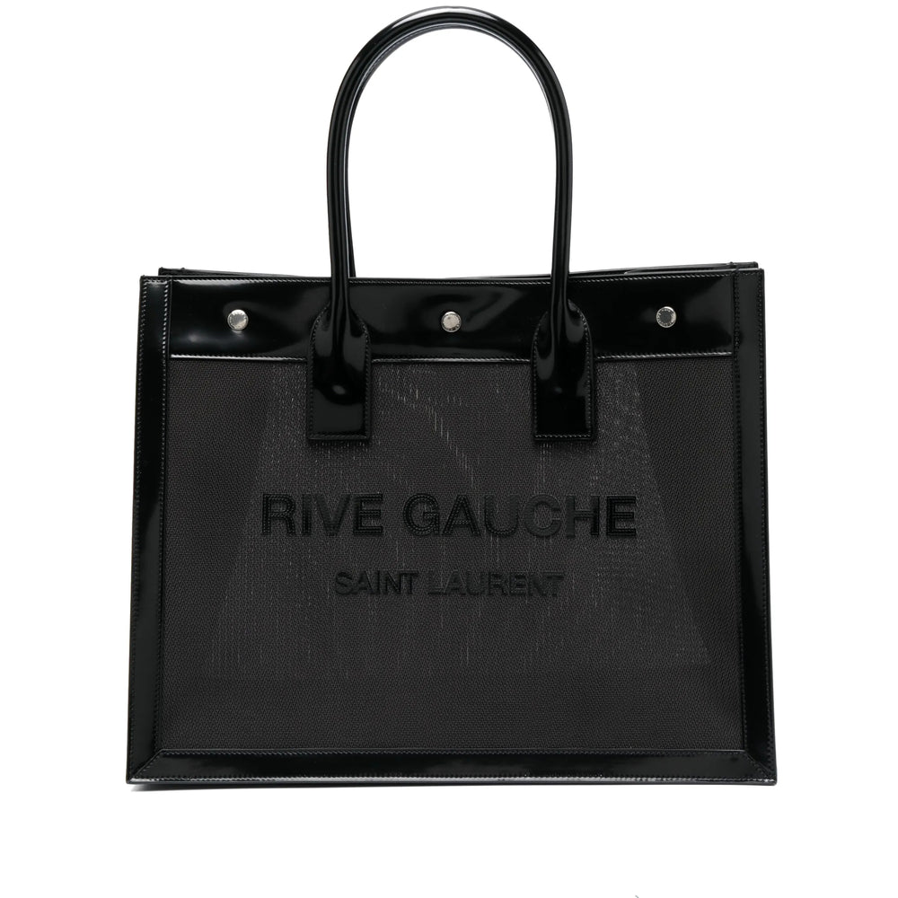 Saint Laurent Patent Mesh Tote Bag – Jet Black