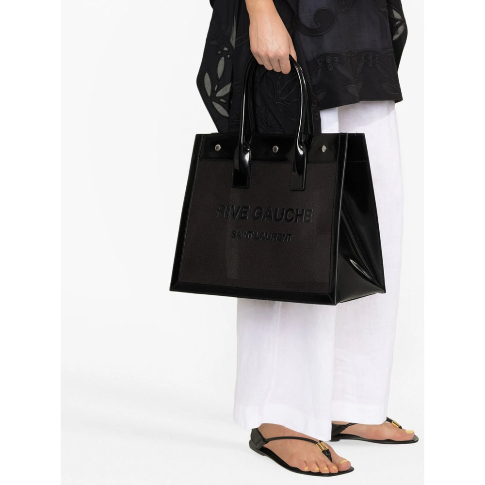 Saint Laurent Patent Mesh Tote Bag – Jet Black