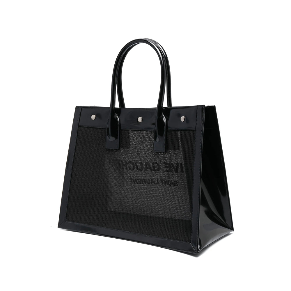 Saint Laurent Patent Mesh Tote Bag – Jet Black