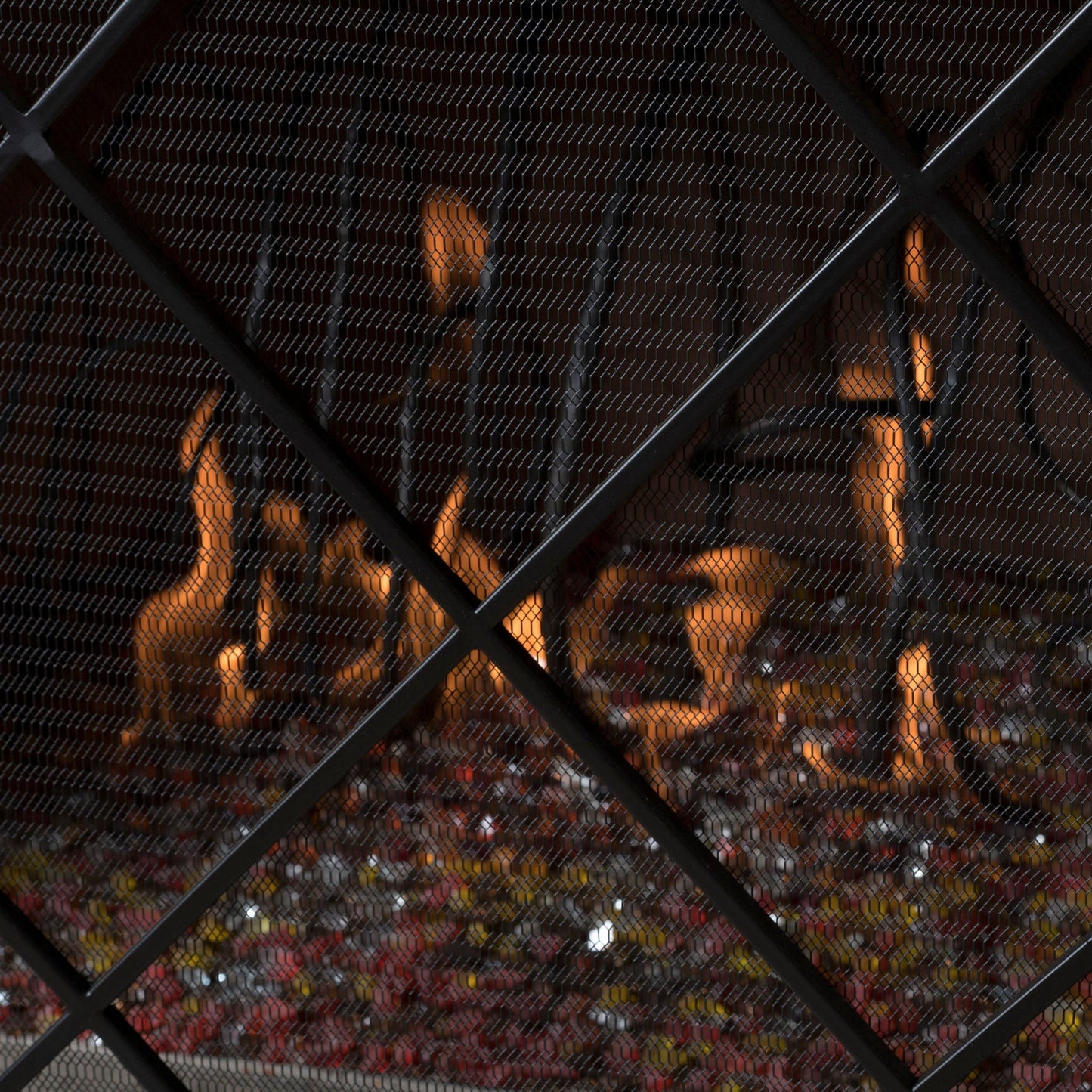 Minimalist Single Panel Iron Fireplace Screen With Diamond Design