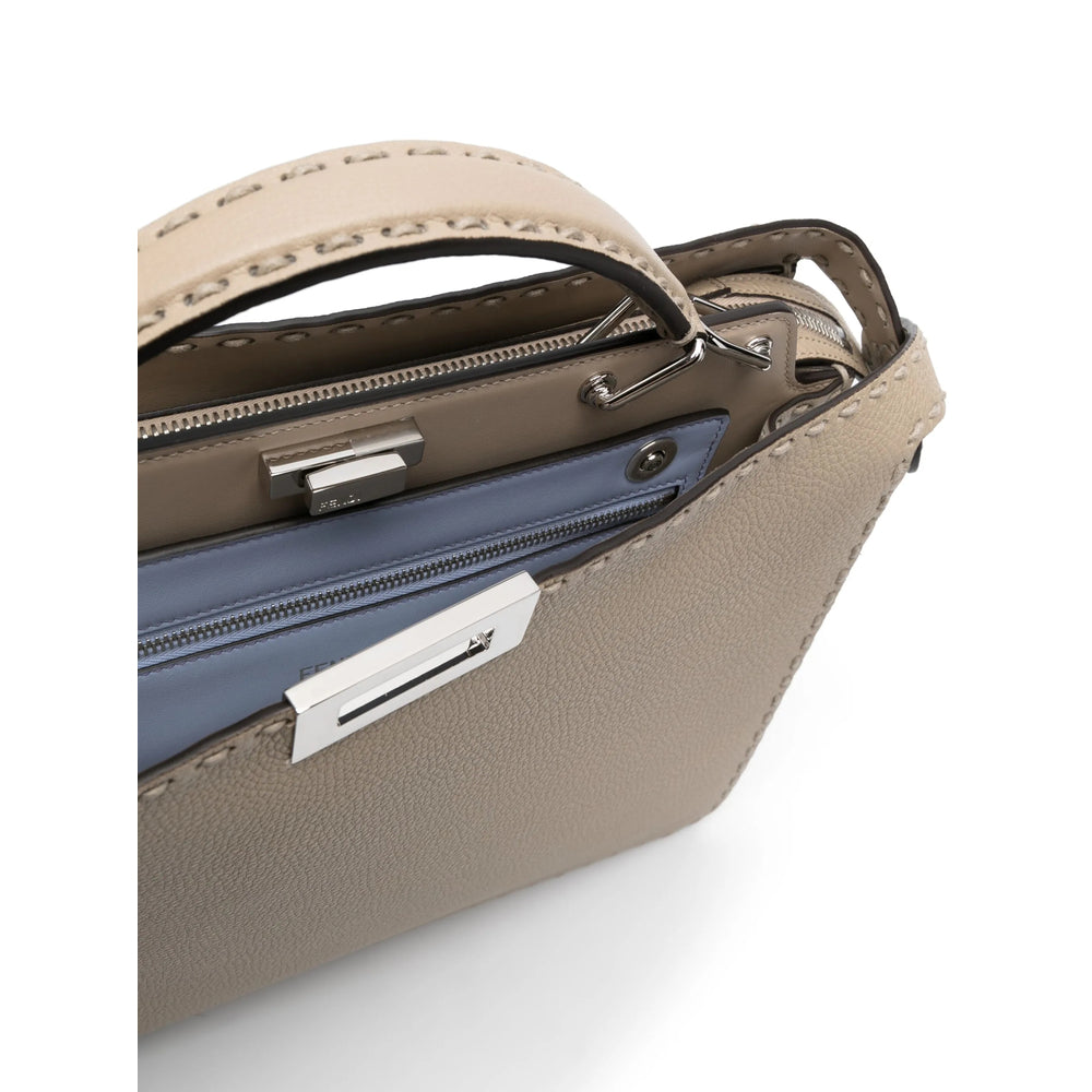 Fendi Selleria Leather Tote Bag – Taupe Grey