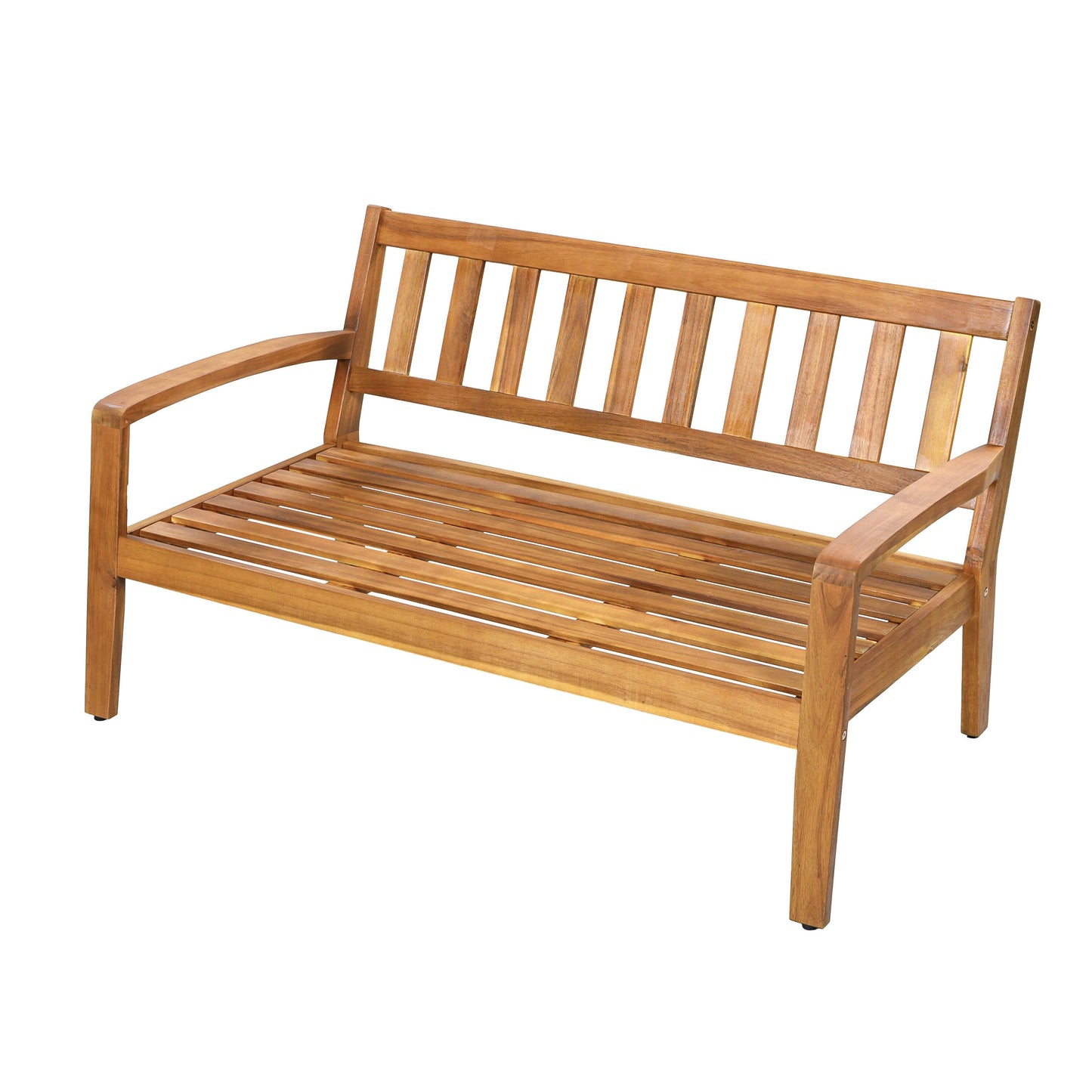 Outdoor Patio Set Modern Teak Acacia Wood with Beige Cushions