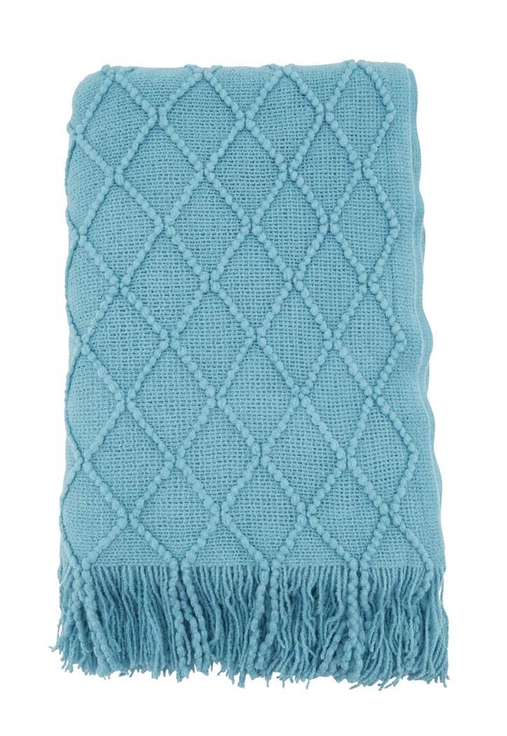 Diamond Pleat Textured Throw Blanket – Ivory