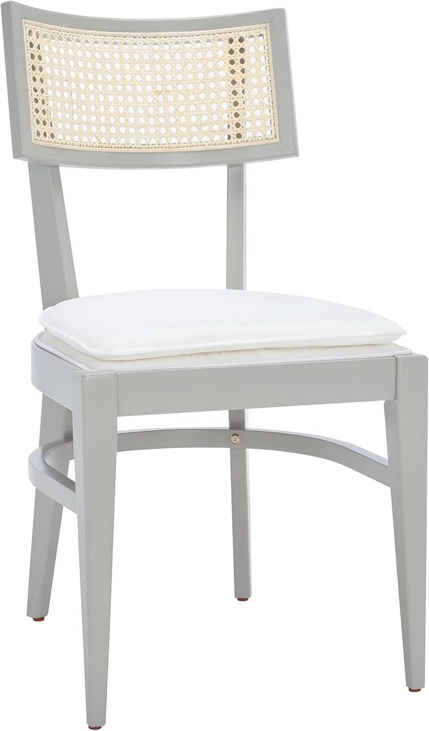 Ashford Cane Back Dining Chair – Coastal Grey Oak Dining Chair with Upholstered Seat