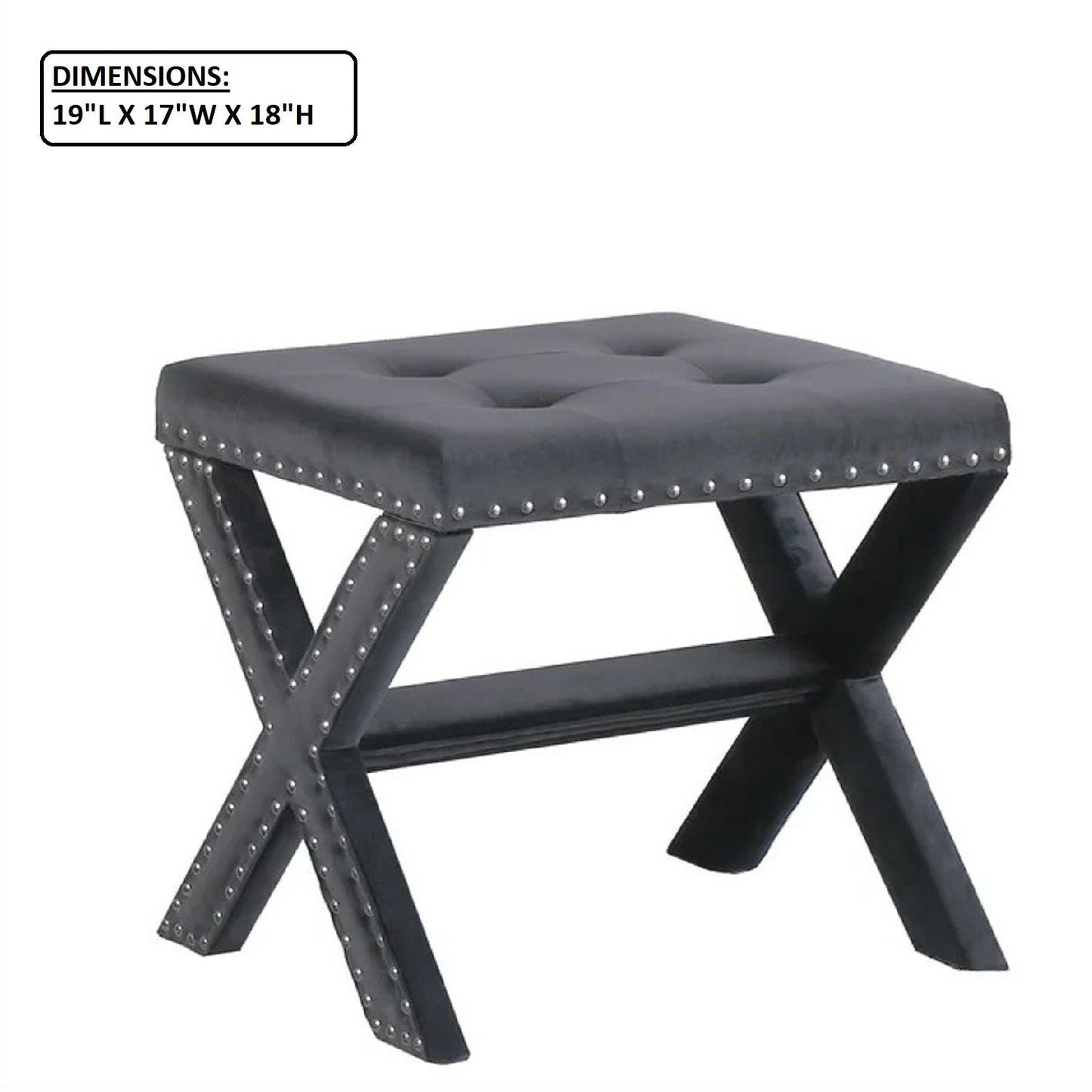 Upholstered Accent Bench With Nailhead Trim
