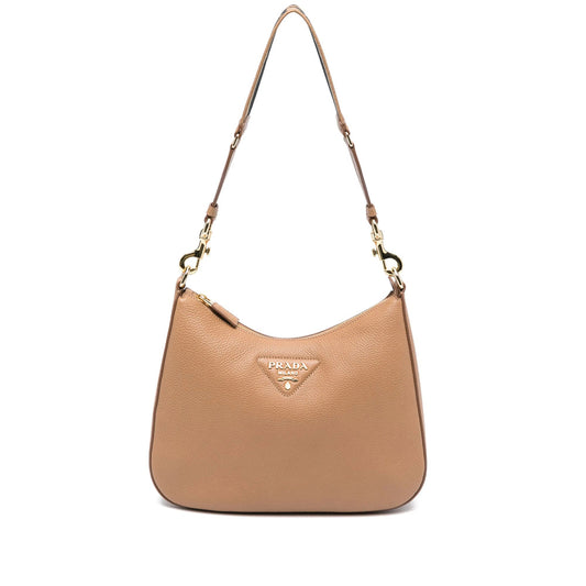 Prada Grained Leather Shoulder Bag – Caramel Brown