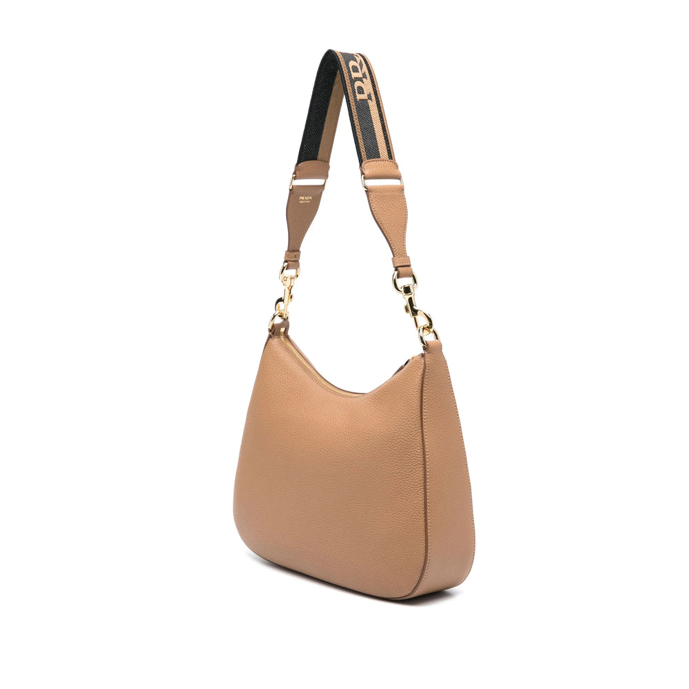 Prada Grained Leather Shoulder Bag – Caramel Brown
