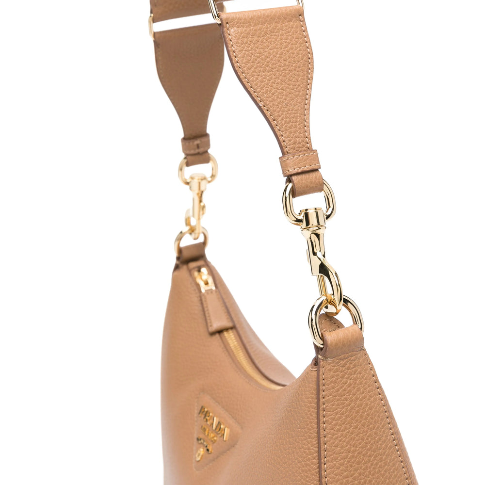 Prada Grained Leather Shoulder Bag – Caramel Brown