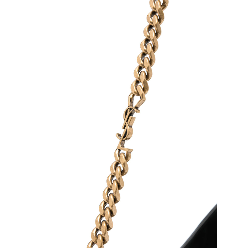 Saint Laurent Patent Leather Chain Shoulder Bag – Black