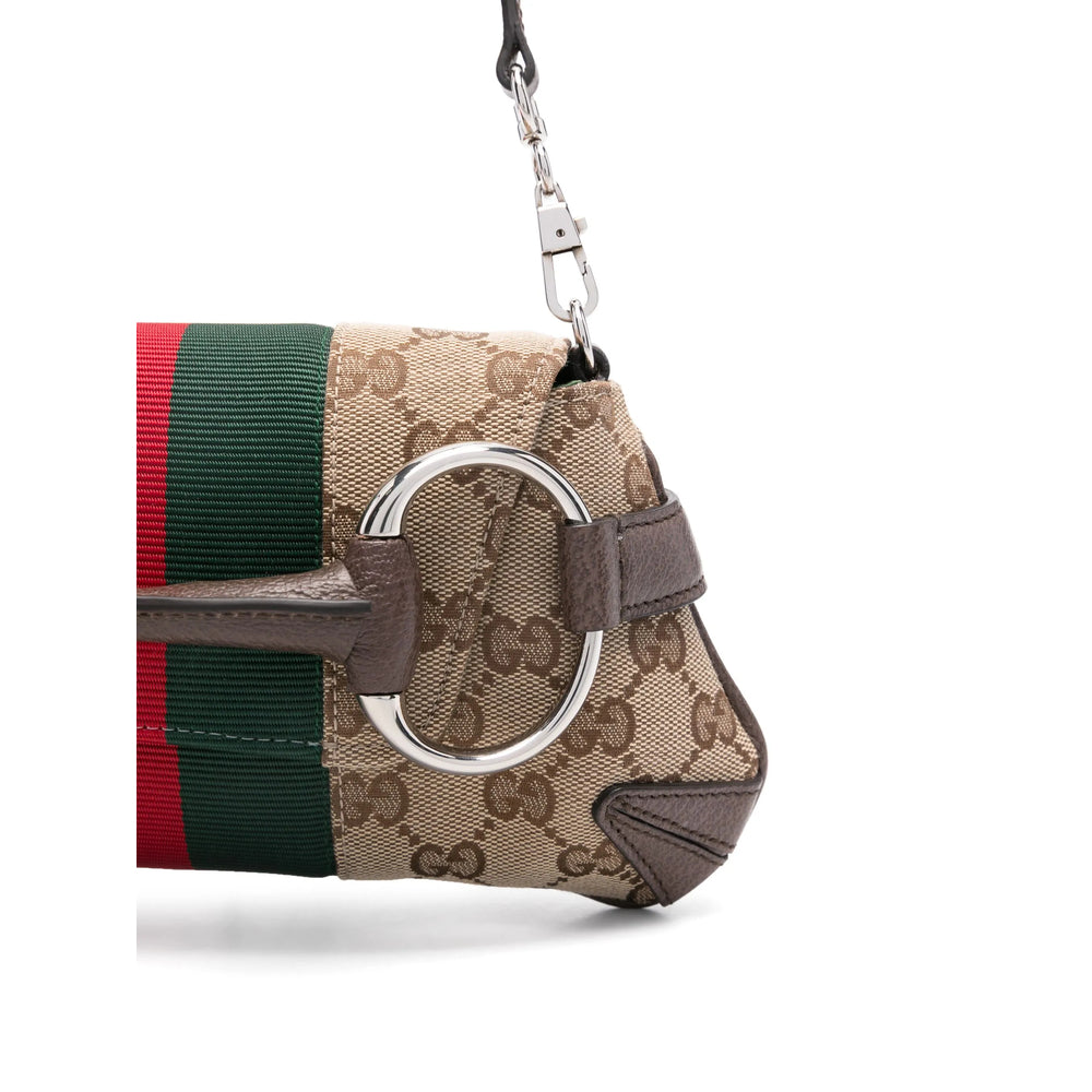 Gucci GG Supreme Horsebit Shoulder Bag – Beige & Brown