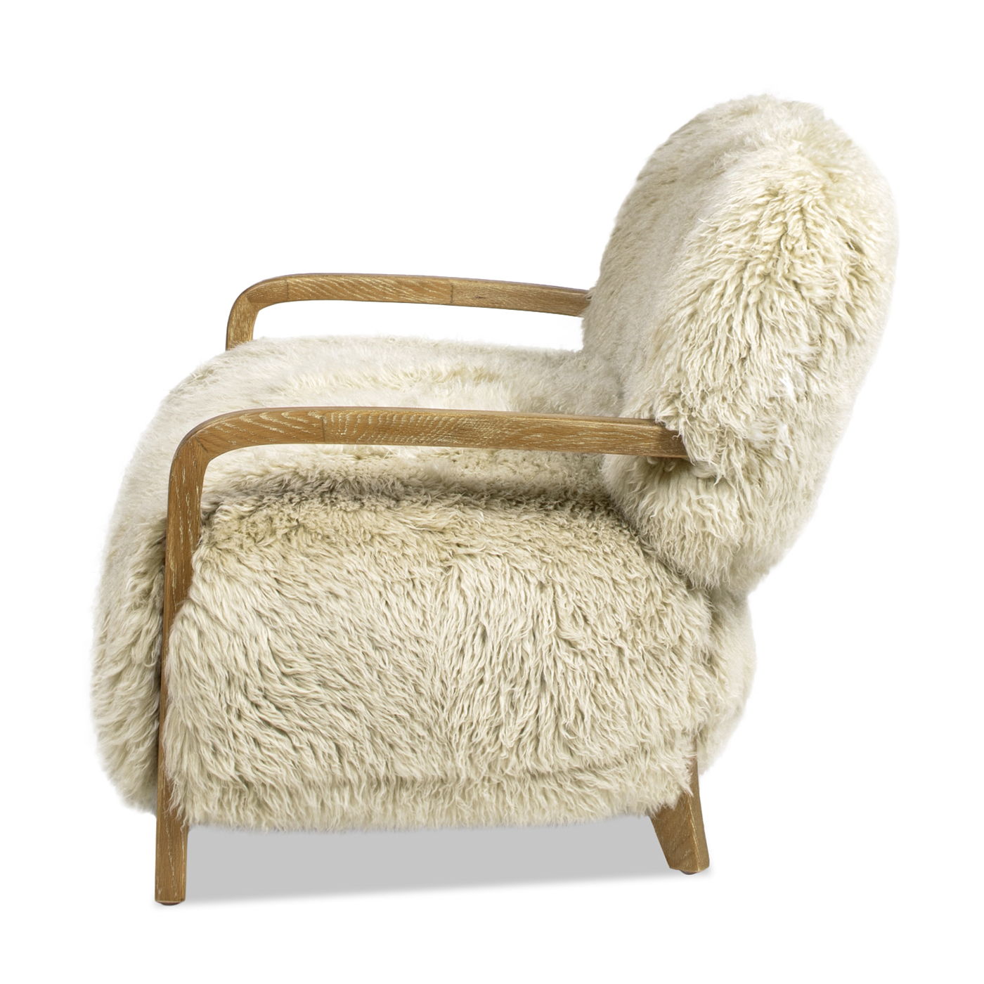 ** Enchante - Sheepskin Accent Loveseat - Taupe / Natural