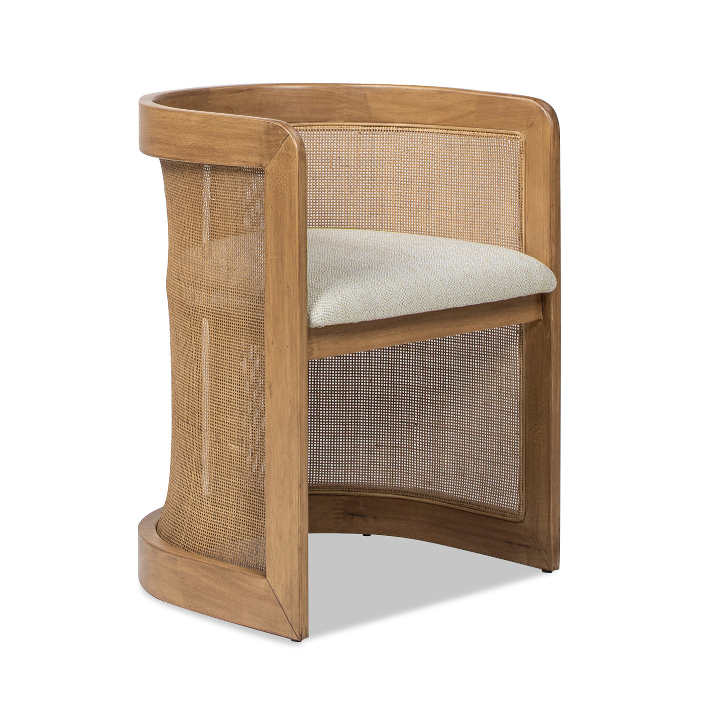 The Lilith Curved Rattan Dining Chair