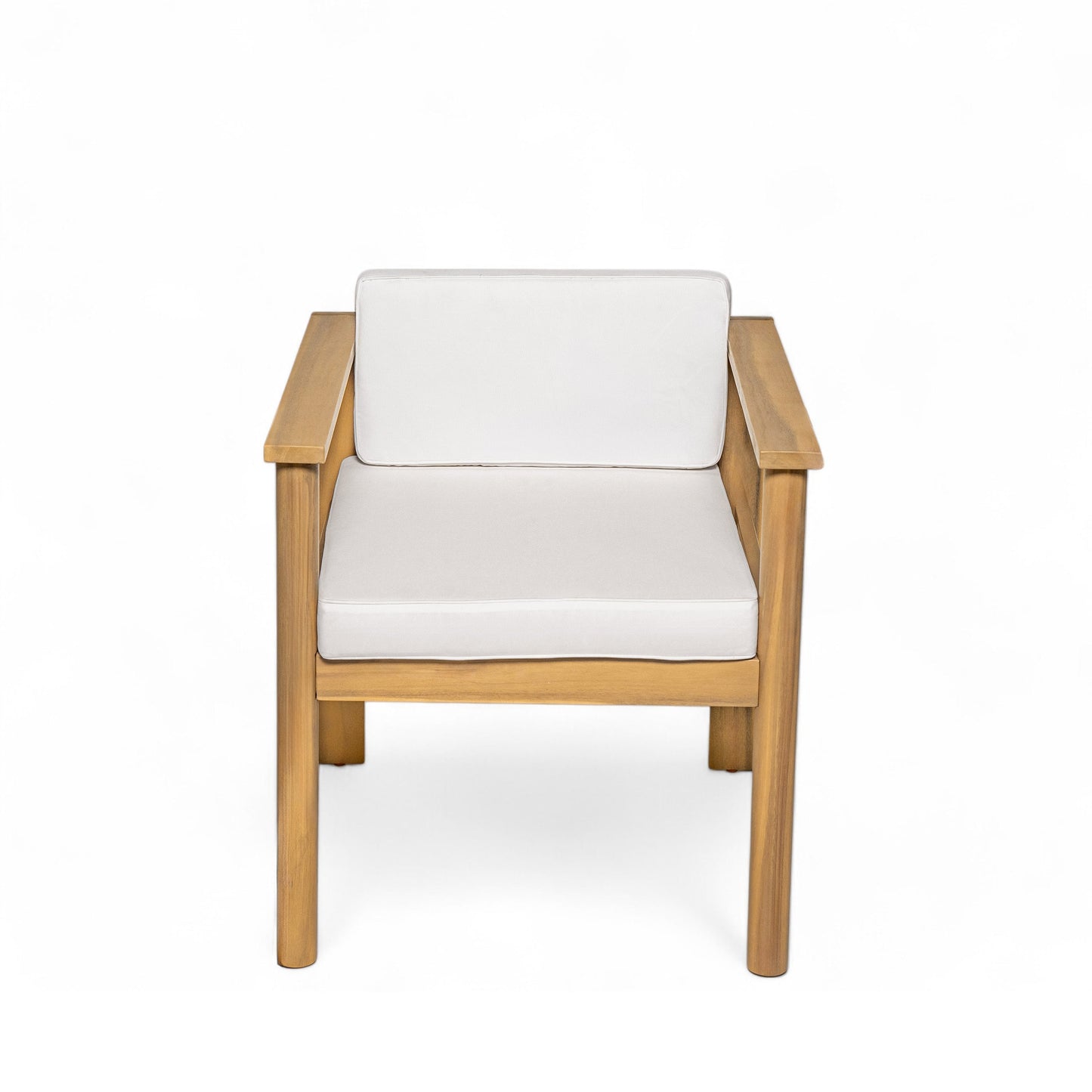 Patio Set Rectangle Light Teak with Removable Cushions for 6 72.8 Inch Table