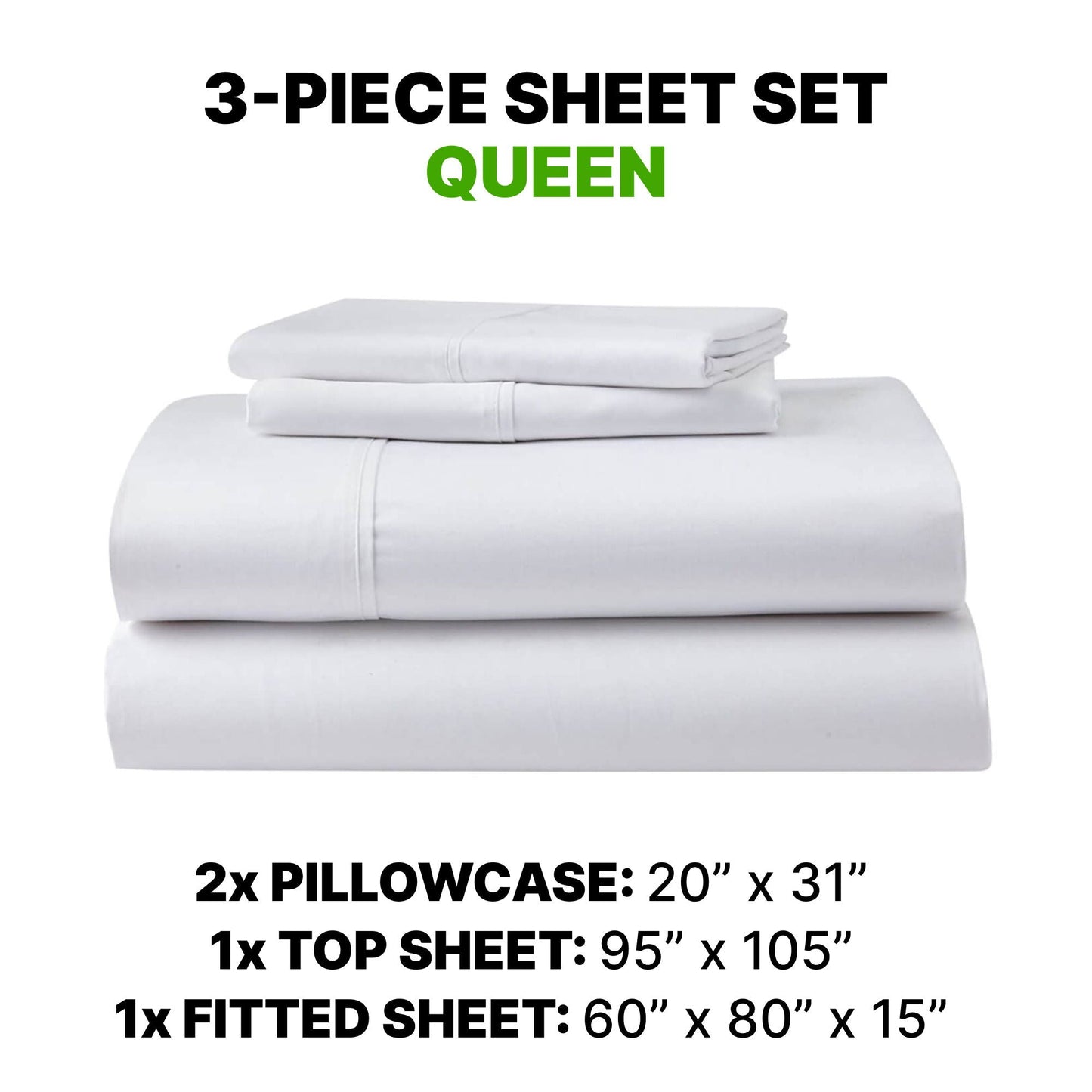Sheet Set Luxurious Supima, Wrinkle Resistant, Breathable, With 2 Ghostgrip Band