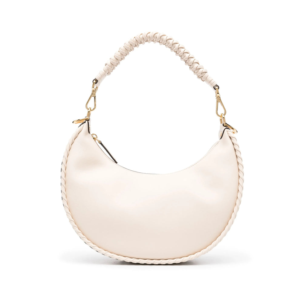 Fendi Braided Leather Shoulder Bag – Ivory White